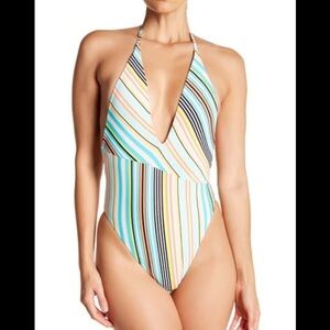 NWT The Bikini Lab Striped One Piece Swimsuit